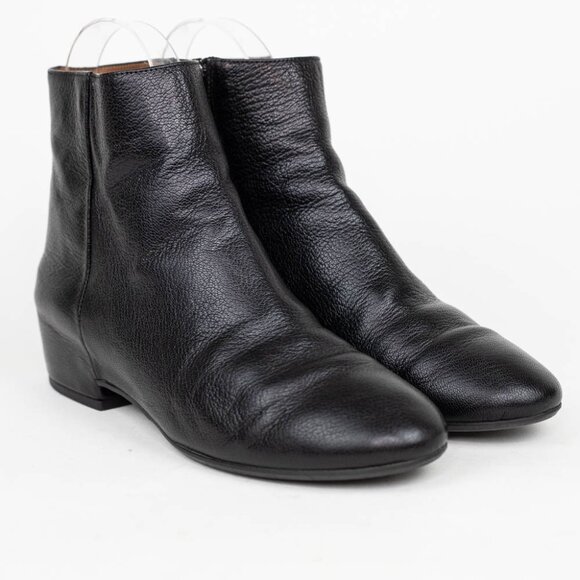 Aquatalia Ulyssa Leather Boots Pebble Black Ankle Boots Bootie Side Zip Size 7.5 - Picture 5 of 11